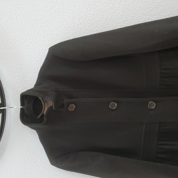 J. Crew Double Cloth Wool Peplum Black Pea Coat - Picture 2 of 8